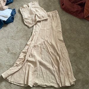 Tan two piece set for sale. Never worn